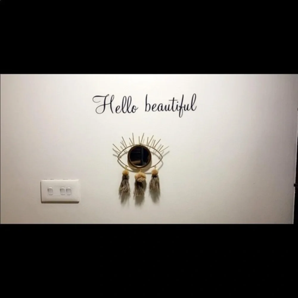 💋 Wall art sticker decal Hello Beautiful